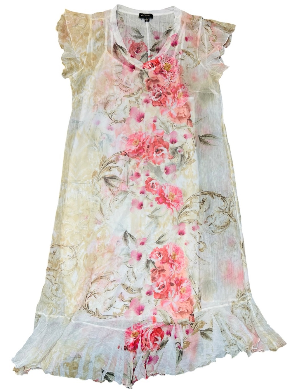 Cal Style gauze whimsical forest fairy cottagecore shift dress Size Large